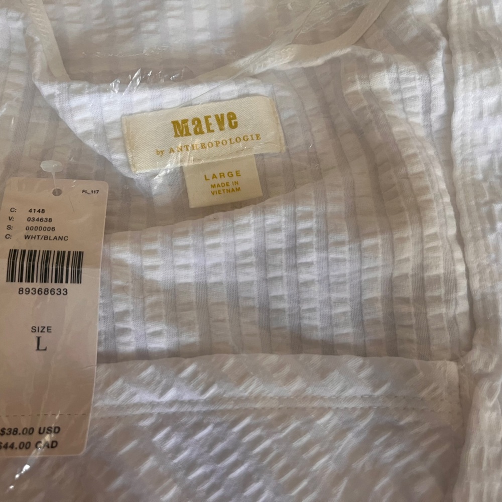 ANTHROPOLOGIE Maeve Sleeveless Square-Neck Tank TOP WHITE NWT - Picture 6 of 10